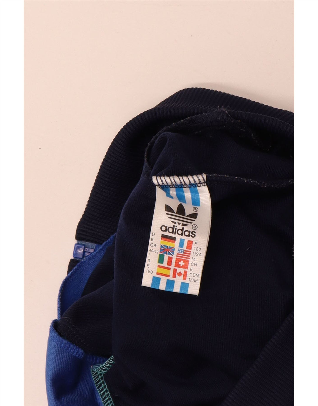 Мужская спортивная куртка Adidas UK 40/42, средний синий полиэстер с цветными блоками