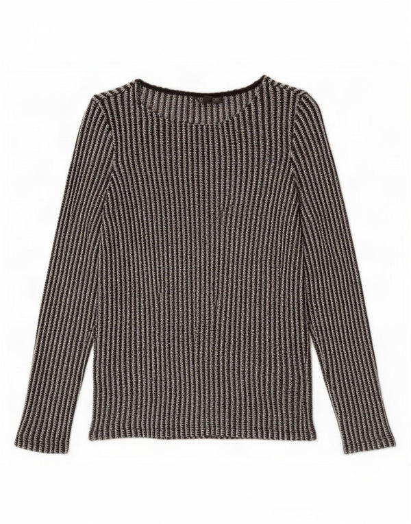 Topshop Женский топ с длинным рукавом UK 6 XS, хлопок в черную полоску