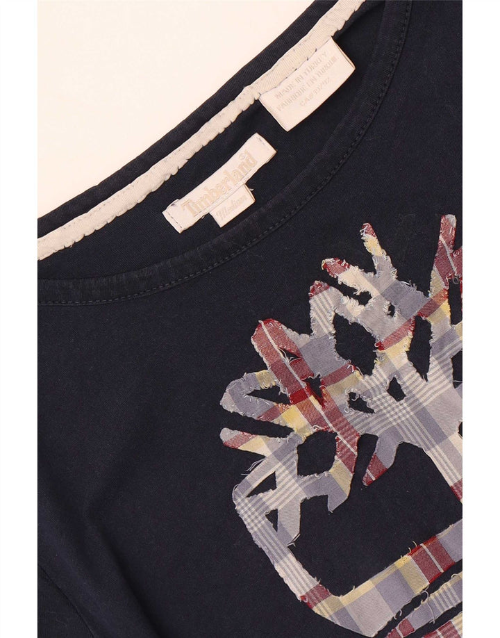 Женская футболка с рисунком Timberland Top UK 12 Medium Navy Blue