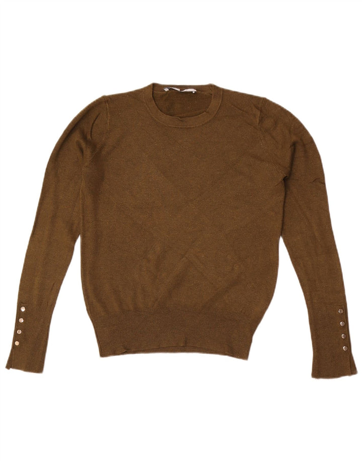 Женский джемпер с круглым вырезом Zara UK 12, средний хаки