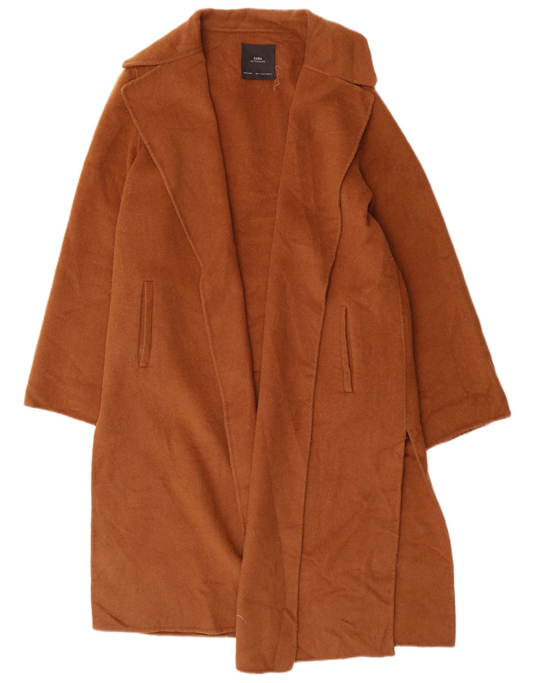 Женское открытое пальто оверсайз Zara UK 6 XS, коричневая шерсть