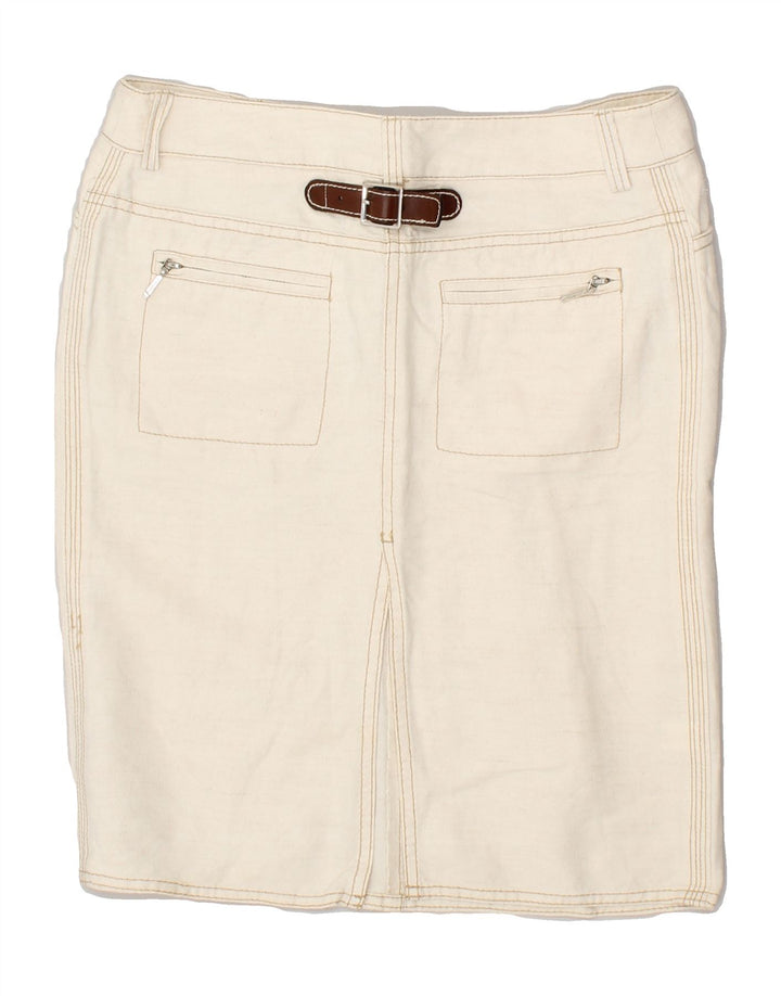 STEFANEL Womens Straight Skirt IT 38 XS W28 Beige | Vintage Stefanel | Thrift | Second-Hand Stefanel | Used Clothing | Messina Hembry 