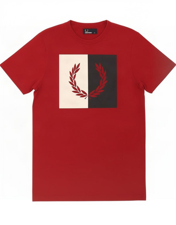 Мужская футболка с рисунком Fred Perry Top XS красная