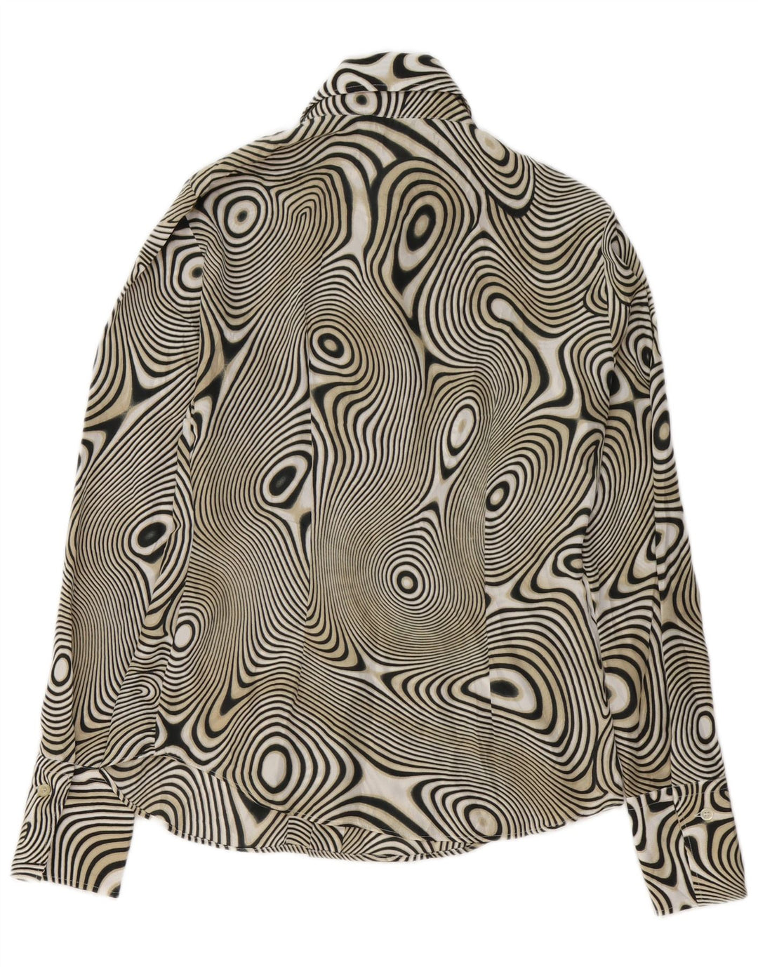 Женская блузка-рубашка с абстрактным узором BENETTON UK 14, средний черный