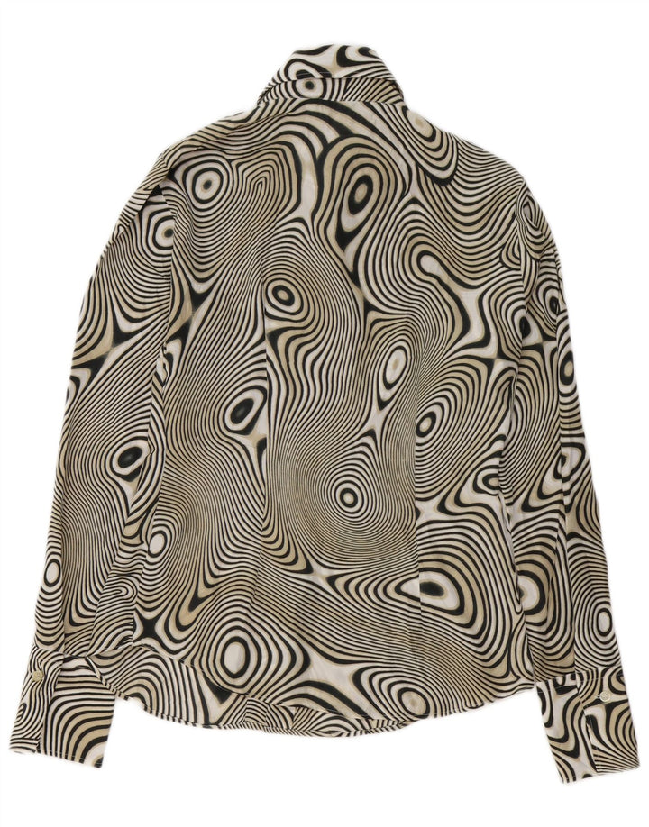 Женская блузка-рубашка с абстрактным узором BENETTON UK 14, средний черный