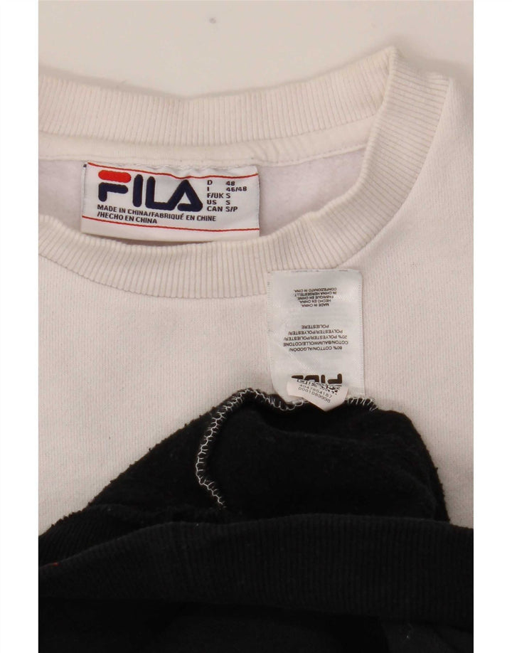Fila Мужской свитшот с графическим рисунком, маленький белый хлопковый джемпер с цветными блоками
