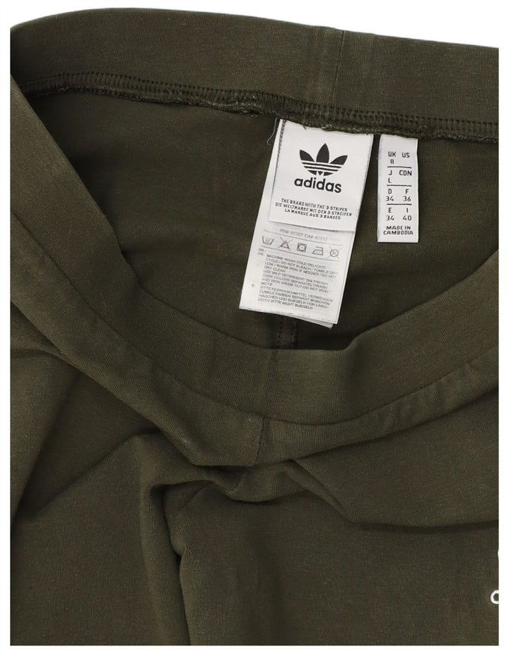 Женские леггинсы Adidas UK 8, маленький цвет хаки, хлопок
