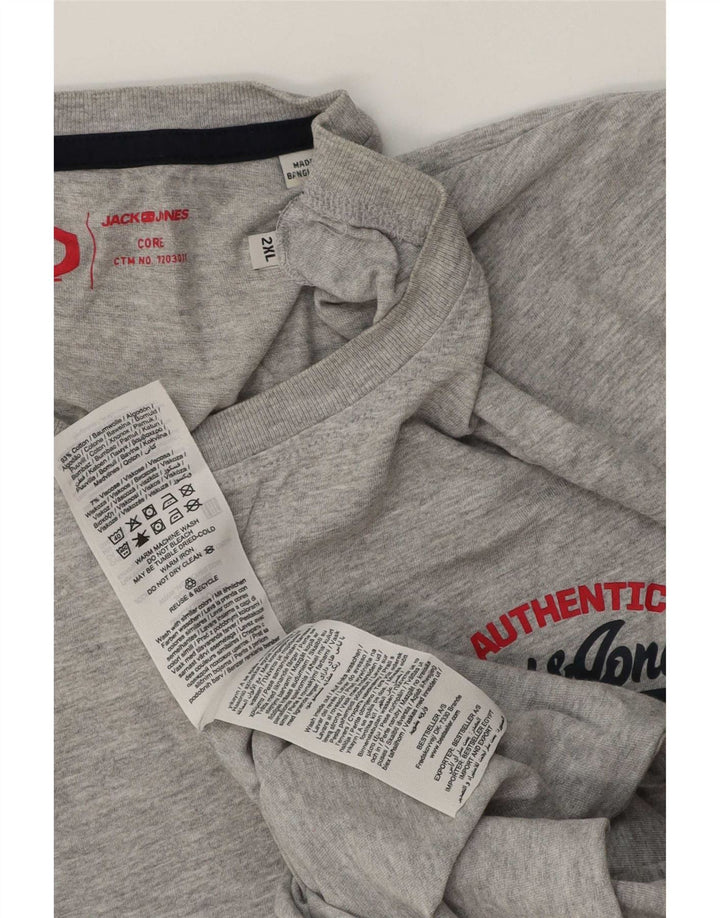 Мужская футболка Jack & Jones Top 2XL, серый хлопок