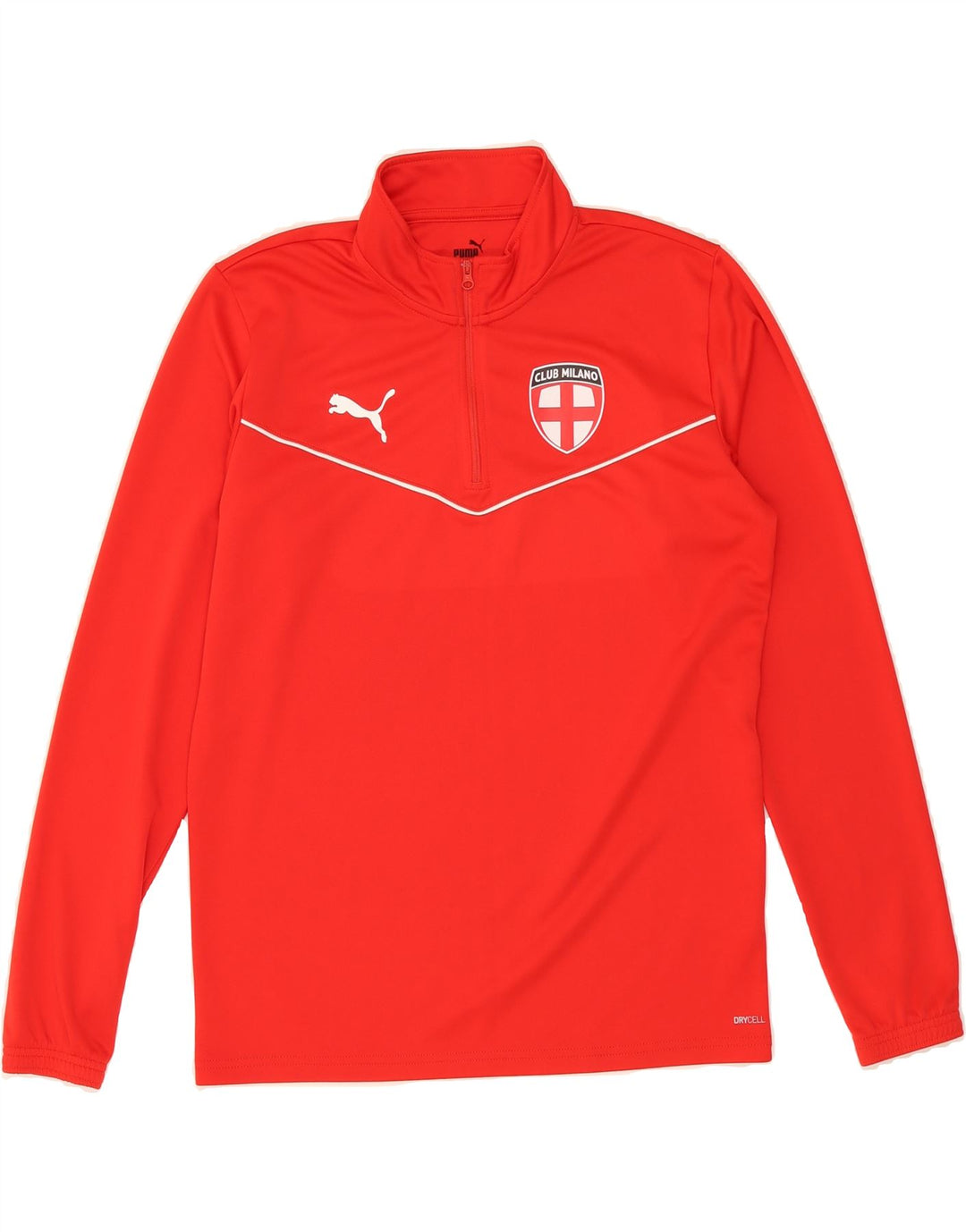 PUMA Mens Zip Neck Pullover Tracksuit Top Medium Red Polyester Vintage Puma and Second-Hand Puma from Messina Hembry 