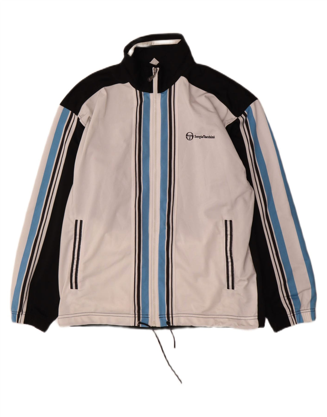 Мужская спортивная куртка Sergio Tacchini среднего размера, белая с цветными блоками