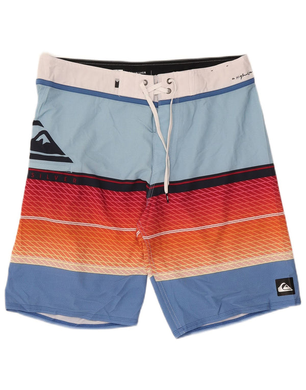 Мужские шорты для плавания Quiksilver с рисунком, полиэстер, средний синий в полоску