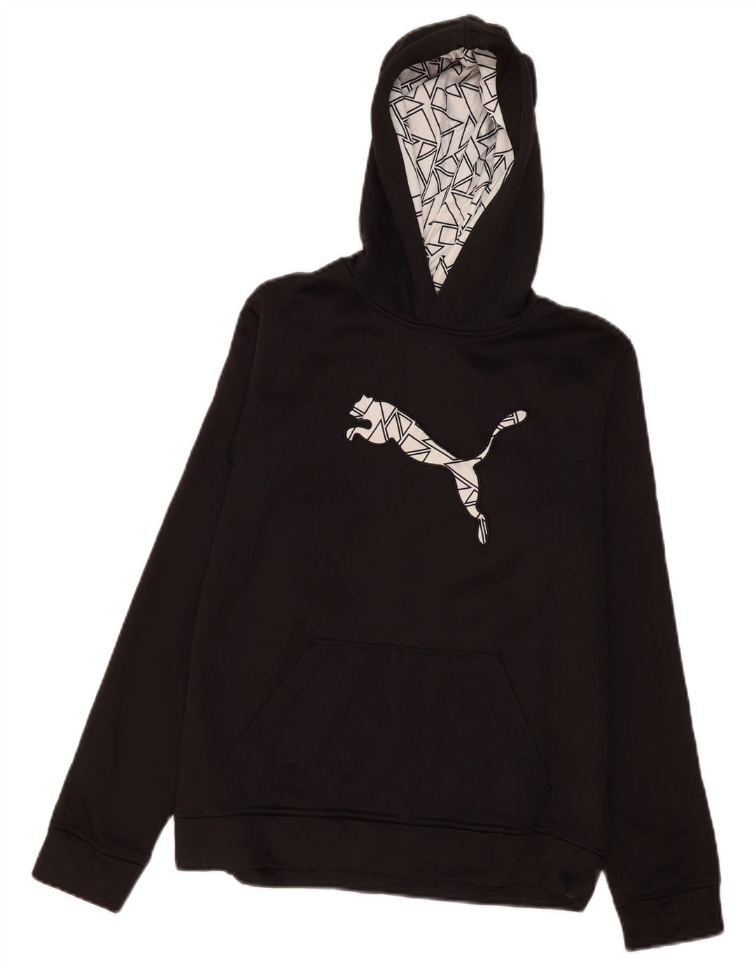 Джемпер с капюшоном Puma для мальчиков с рисунком, 12–13 лет, большой черный полиэстер