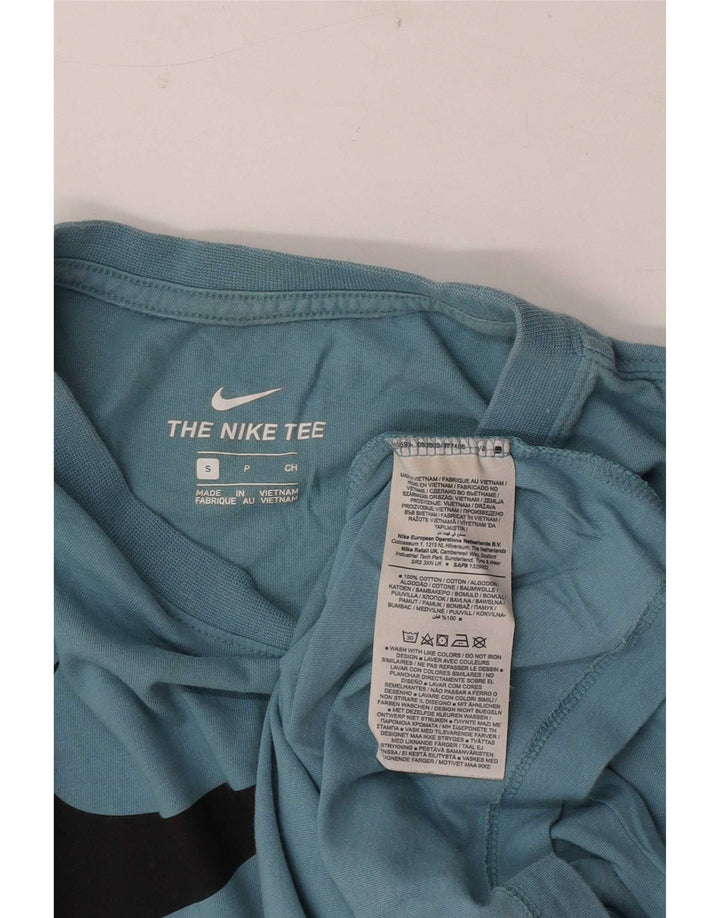 Мужская футболка с рисунком Nike, маленький синий хлопок