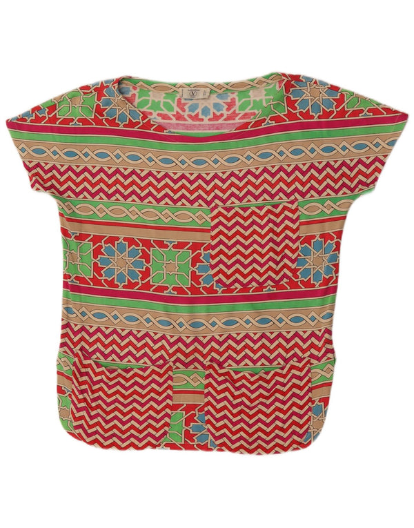 Valentino Womens Blouse Top IT 42 Medium Multicoloured Geometric