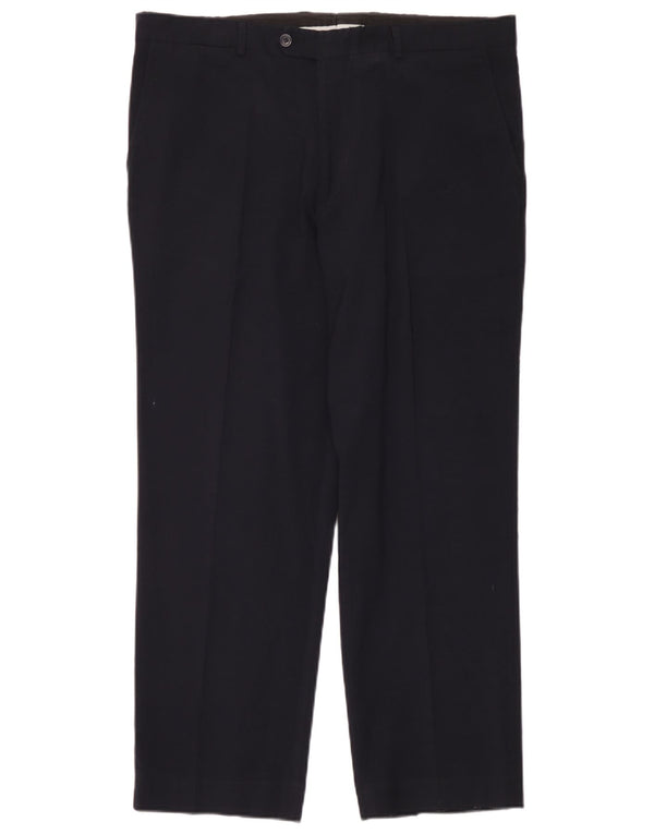 Мужские прямые костюмные брюки Zara EU 48 XL W38 L28 темно-синие, полиэстер