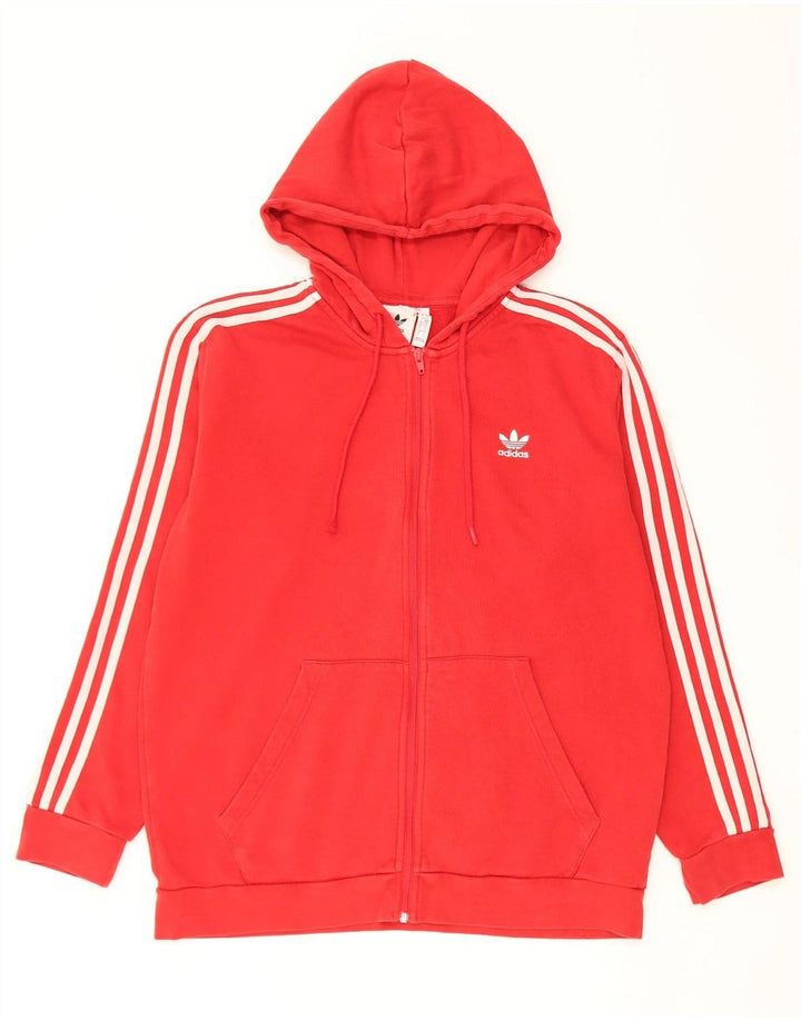 Adidas Мужской свитер с капюшоном на молнии, большой красный хлопок