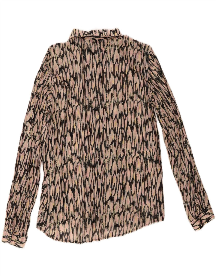 Женская блузка-рубашка с абстрактным узором Scotch & Soda UK 14, средний розовый цвет