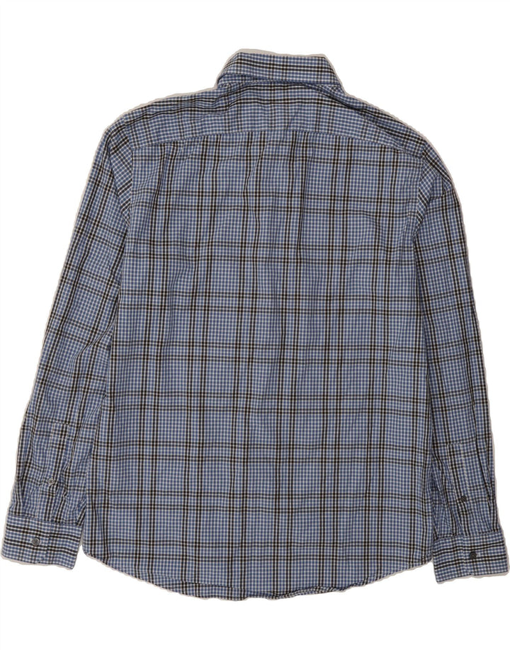 MICHAEL KORS Mens Tailored Fit Shirt Large Blue Check Cotton Vintage Michael Kors and Second-Hand Michael Kors from Messina Hembry 