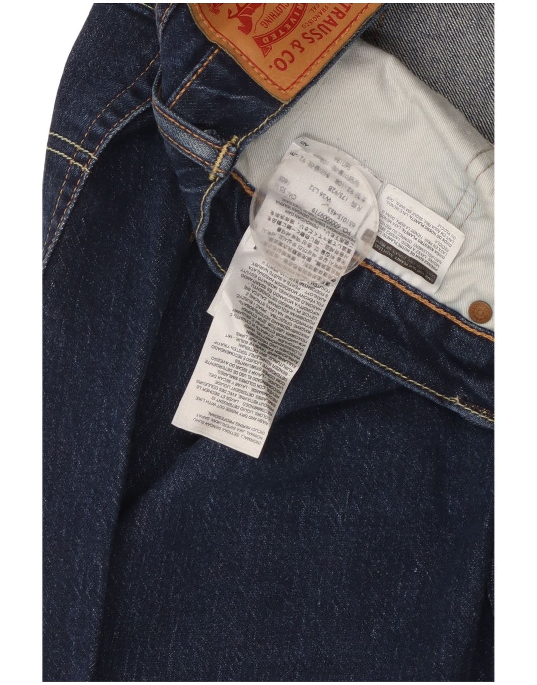Мужские зауженные джинсы Levi's 502 W36 L32 синие, хлопок