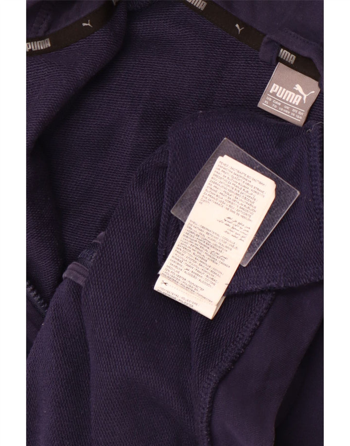 Свитер с капюшоном на молнии с графическим рисунком для мальчиков PUMA, 13–14 лет, темно-синий, хлопок