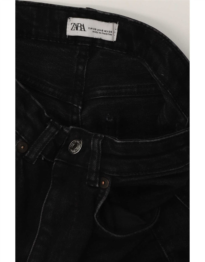 Женские укороченные джинсы Zara EU 38 Small W28 L25, черные