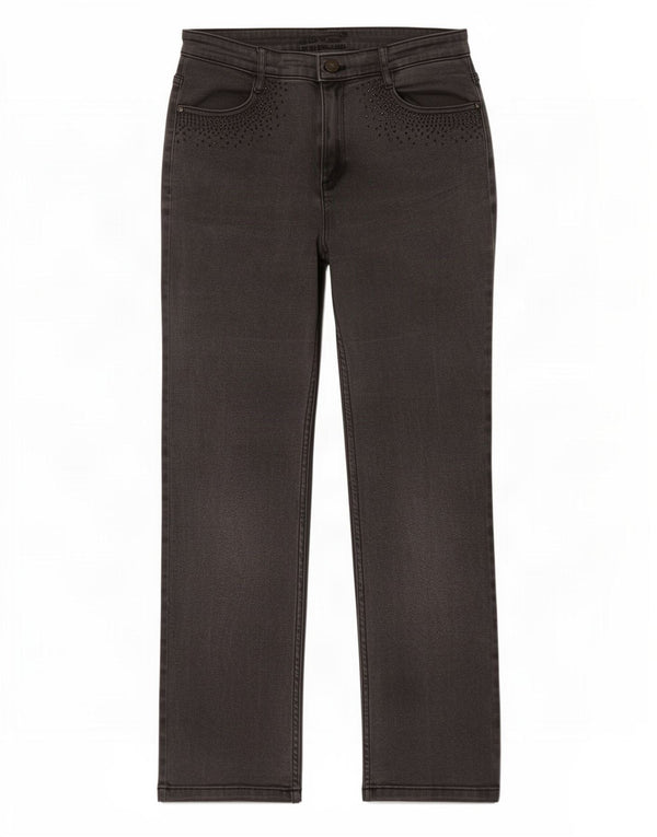 Женские прямые джинсы Marks & Spencer UK 12 Medium W30 L29 Серые хлопковые