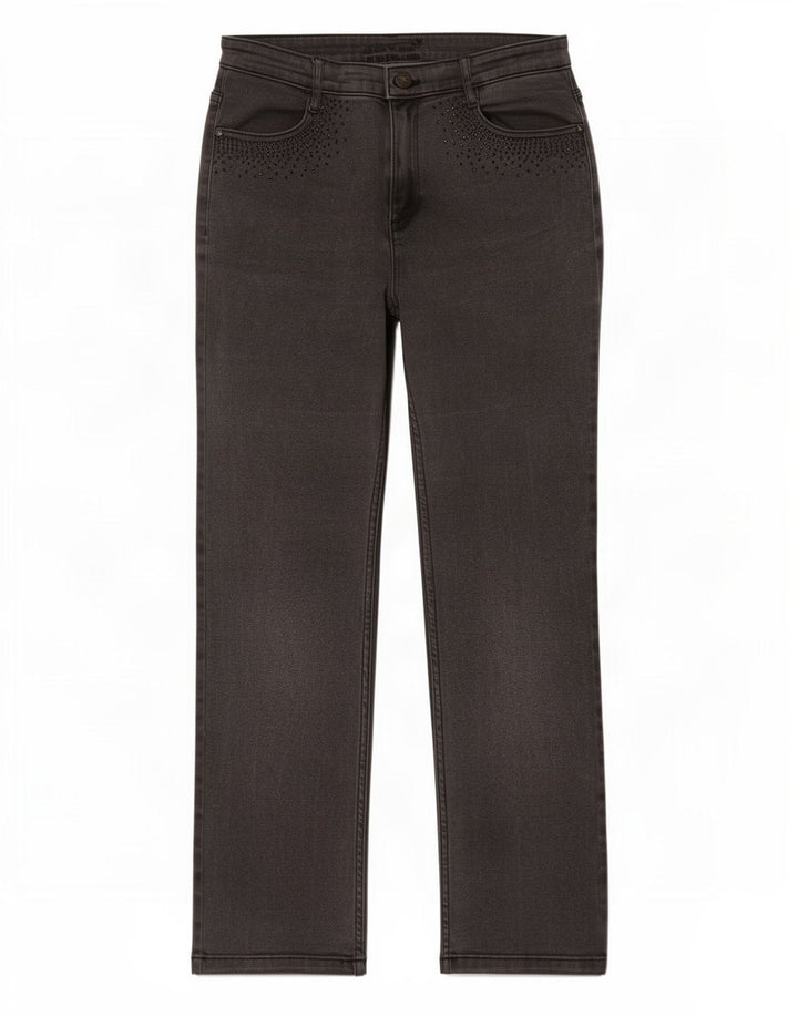 Женские прямые джинсы Marks & Spencer UK 12 Medium W30 L29 Серые хлопковые