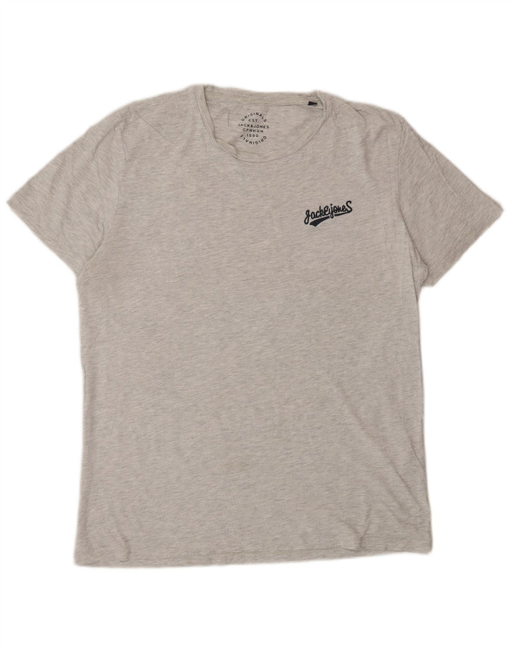 Мужская футболка Jack & Jones, большой серый хлопок с крапинками