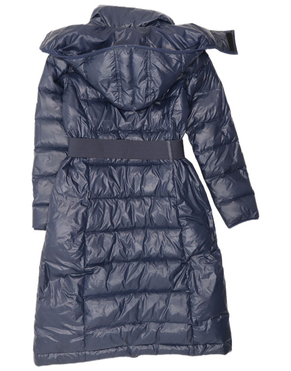 Benetton Женское Утепленное пальто с капюшоном IT 42 Medium Navy Blue Полиамид
