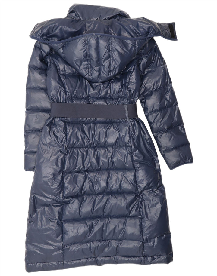 Benetton Женское Утепленное пальто с капюшоном IT 42 Medium Navy Blue Полиамид