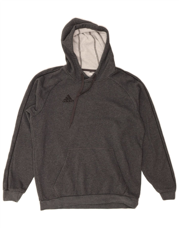 ADIDAS Mens Hoodie Jumper Large Grey Cotton Vintage Adidas and Second-Hand Adidas from Messina Hembry 