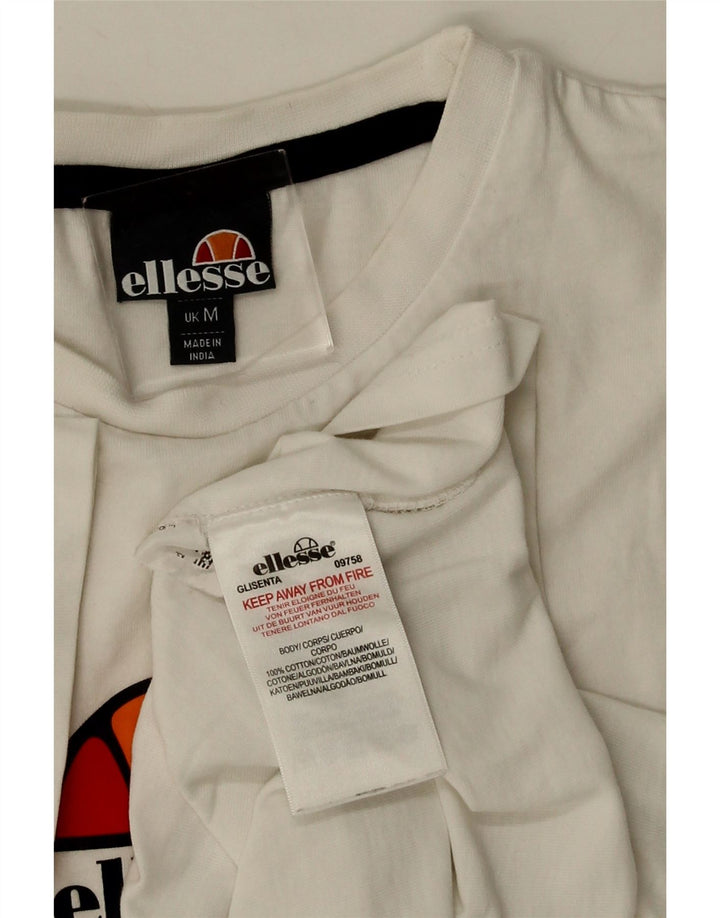 ELLESSE Мужская футболка с рисунком Топ среднего размера, белый хлопок