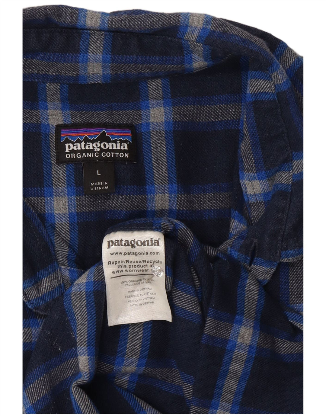 Мужская фланелевая рубашка Patagonia, большая синяя клетка, хлопок