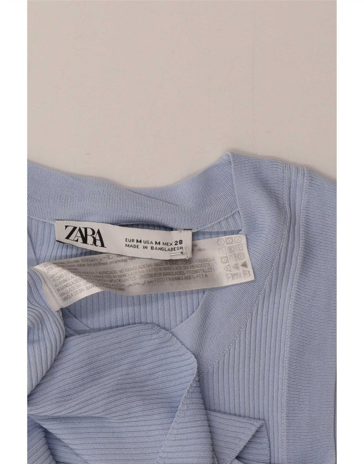 Женский жилет Zara UK 12, средний синий, вискоза