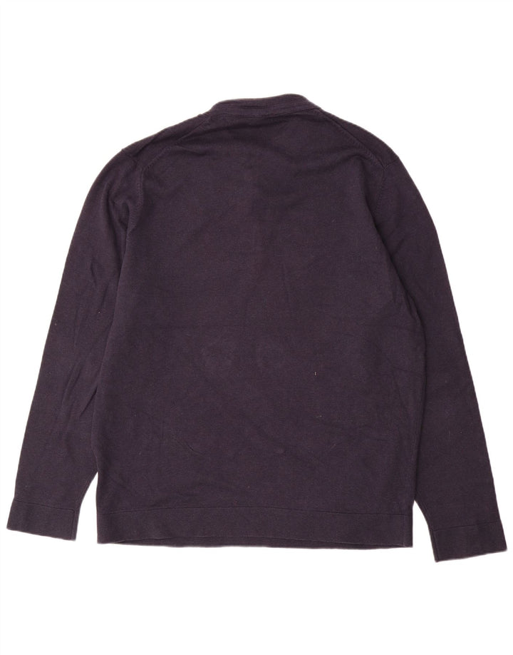 Мужской джемпер с пуговицами Massimo Dutti XL, темно-синий, хлопок