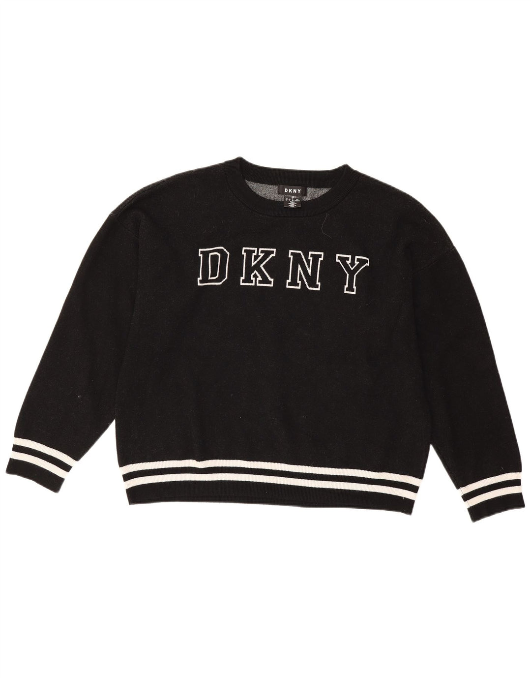 Женский джемпер оверсайз с рисунком Dkny UK 16, большой черный, вискоза