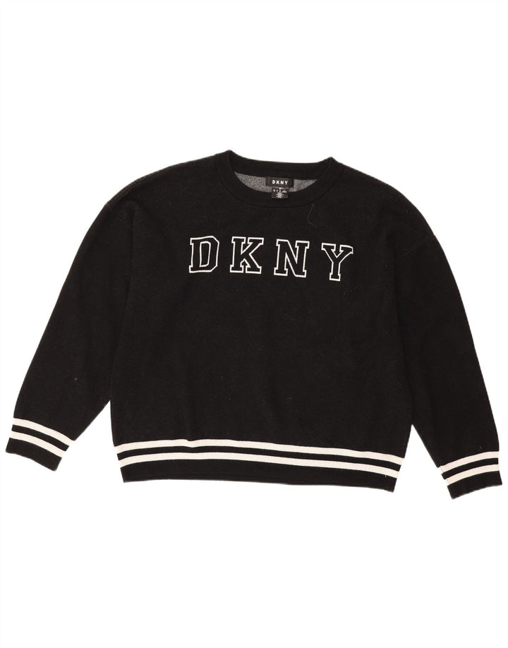 Женский джемпер оверсайз с рисунком Dkny UK 16, большой черный, вискоза