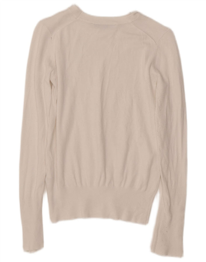 Женский джемпер с вырезом «лодочка» ZARA UK 10, маленький размер, белая вискоза