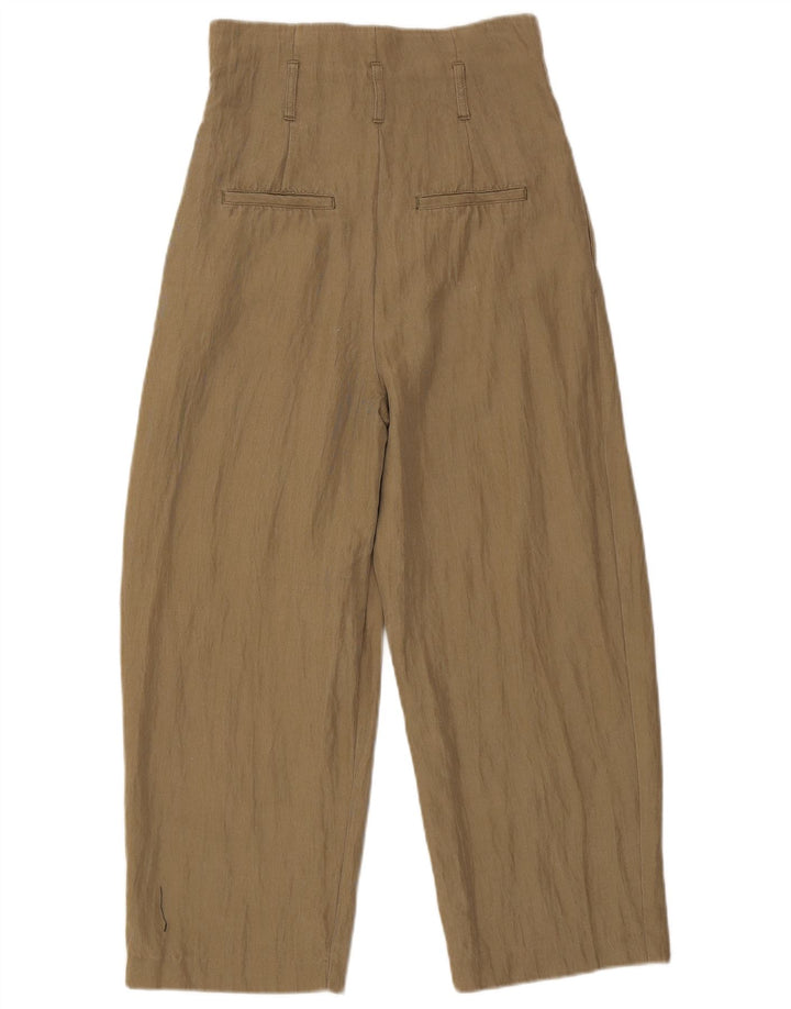 Женские укороченные брюки Zara, маленькие W26 L24, хаки