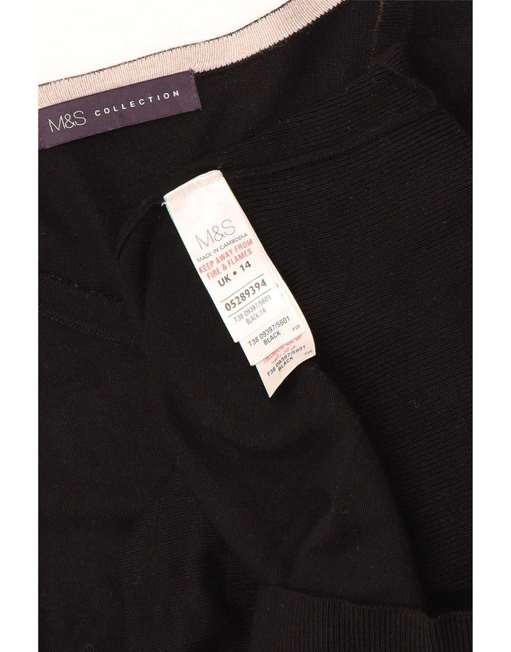Женский кардиган Marks & Spencer UK 14, средний черный, вискоза