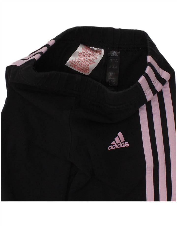 Леггинсы Adidas для девочек 6-7 лет, черные, хлопковые