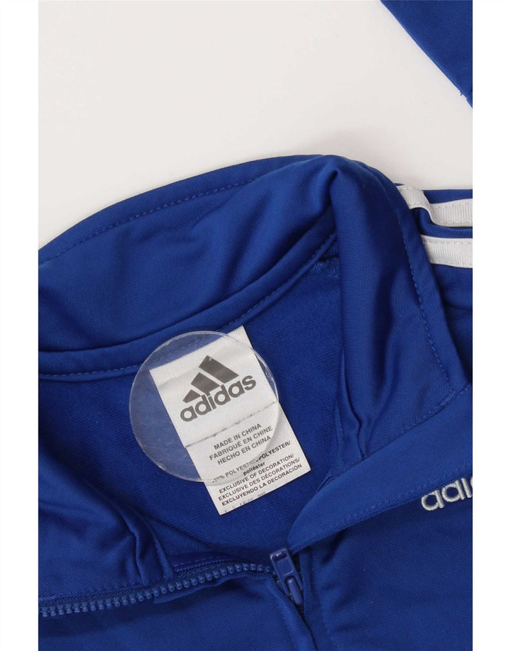Спортивный костюм Adidas для мальчиков, верхняя куртка 5–6 лет, синий полиэстер с цветными блоками