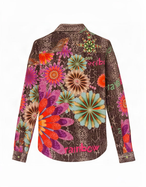 Женская рубашка с рисунком Desigual UK 6 XS Разноцветный цветочный принт