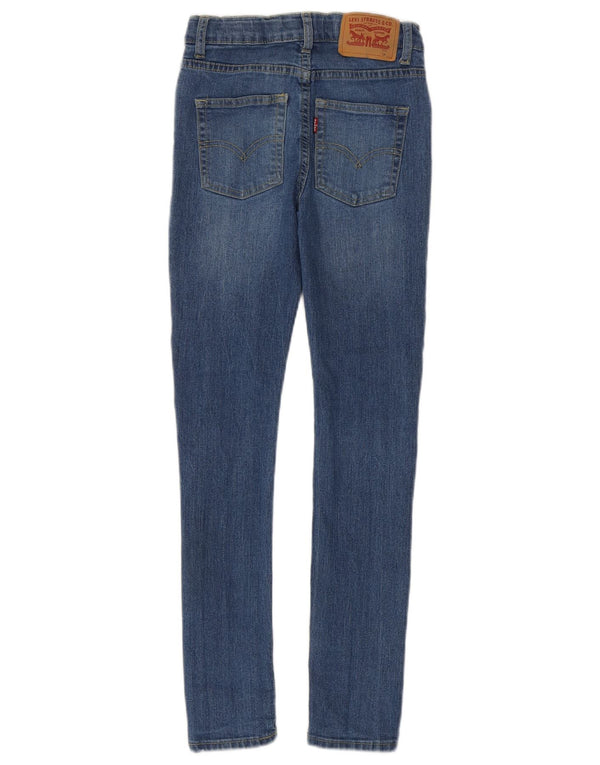 Джинсы суперскинни Levi's для мальчиков 11–12 лет W24 L27, синий хлопок