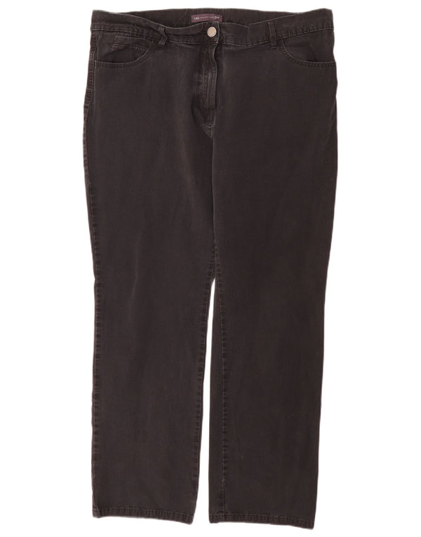 Marks & Spencer Womens Straight Chino Trousers UK 18 XL W36 L28 Black