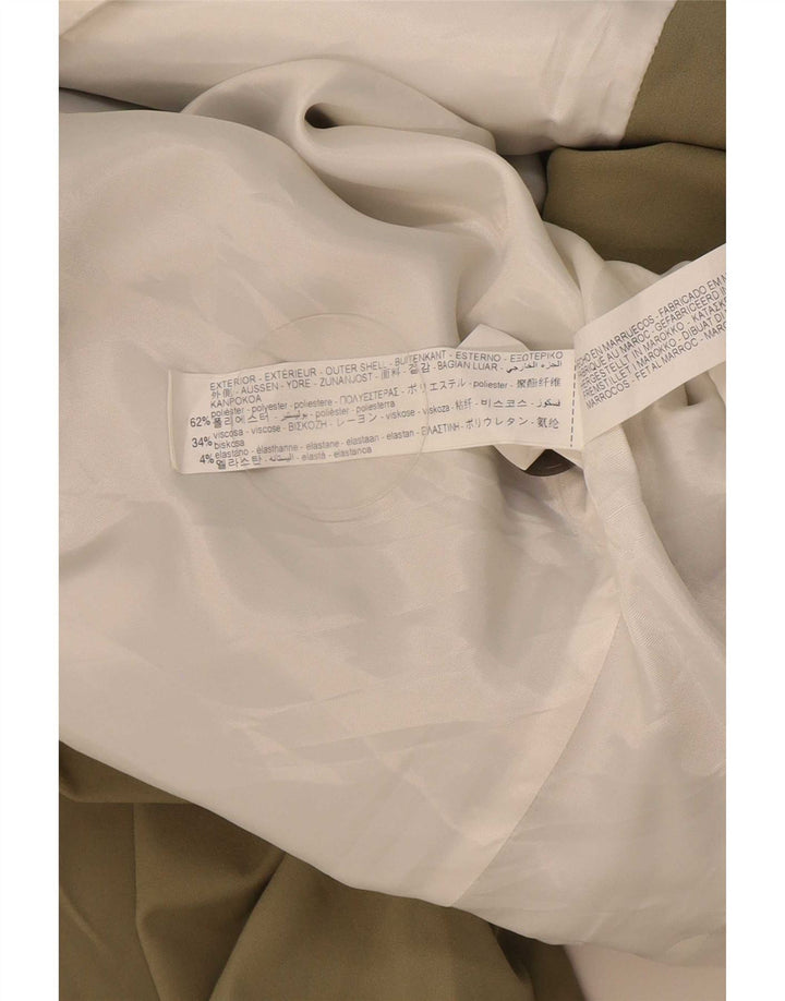 Мужской пиджак на 1 пуговице Zara EU 52, большой полиэстер цвета хаки