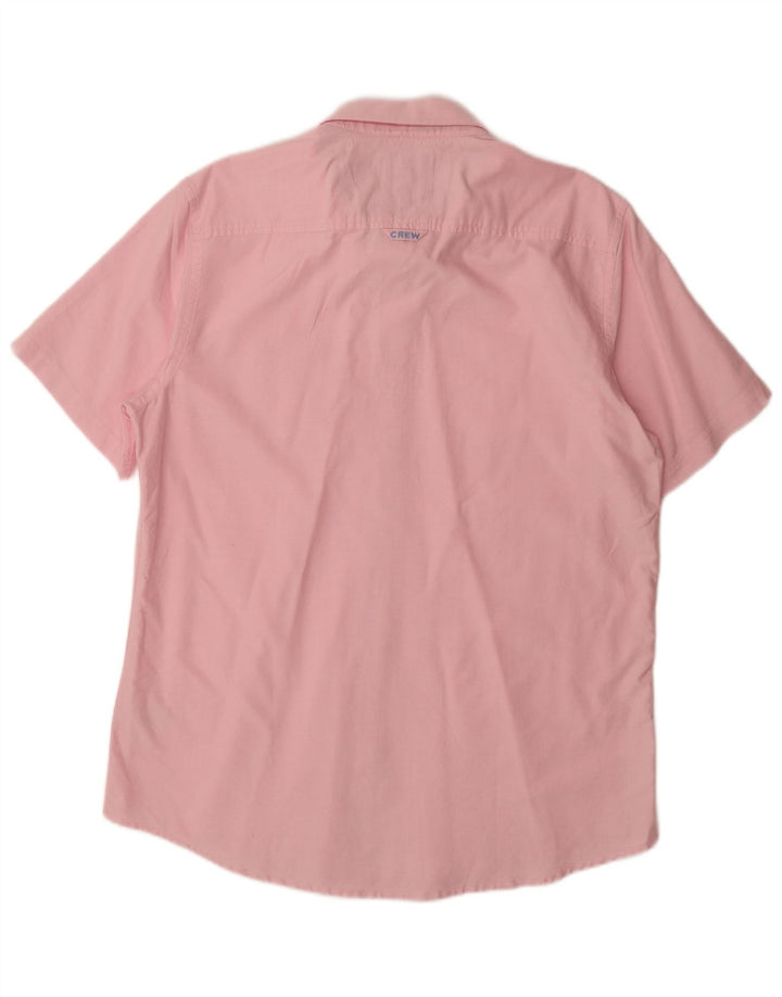 J. CREW Mens Short Sleeve Shirt Large Pink Cotton