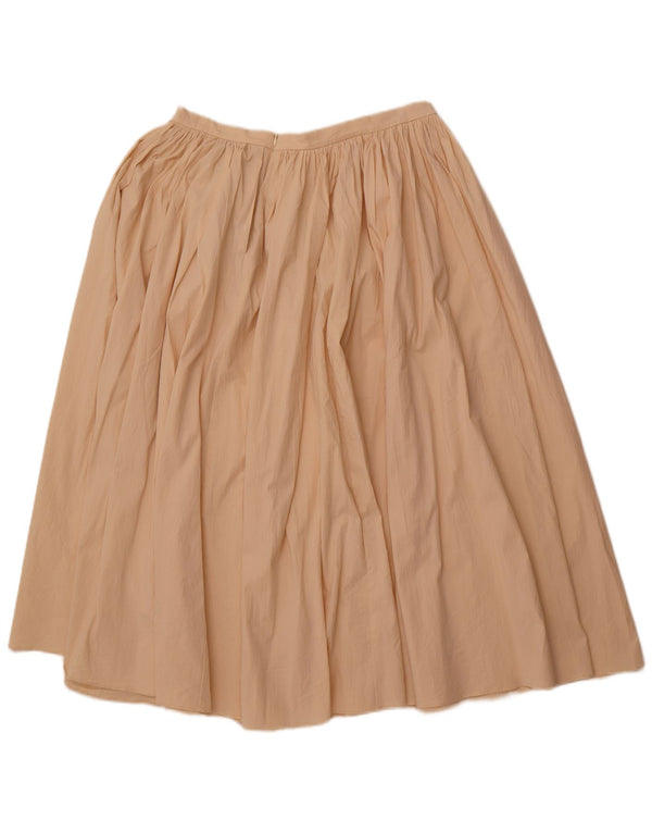 ZARA Женская плиссированная юбка с высокой талией XL W32 Бежевый хлопок