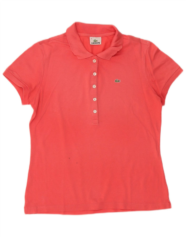 Женская рубашка поло Lacoste, размер 46 XL, розовый хлопок