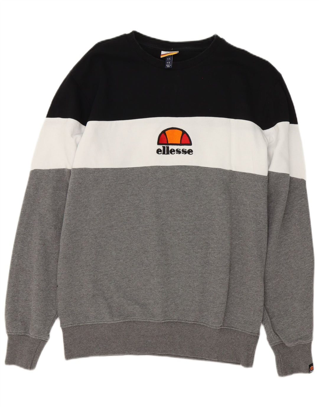 Мужской свитшот Ellesse, джемпер XL, серый, хлопок с цветными блоками